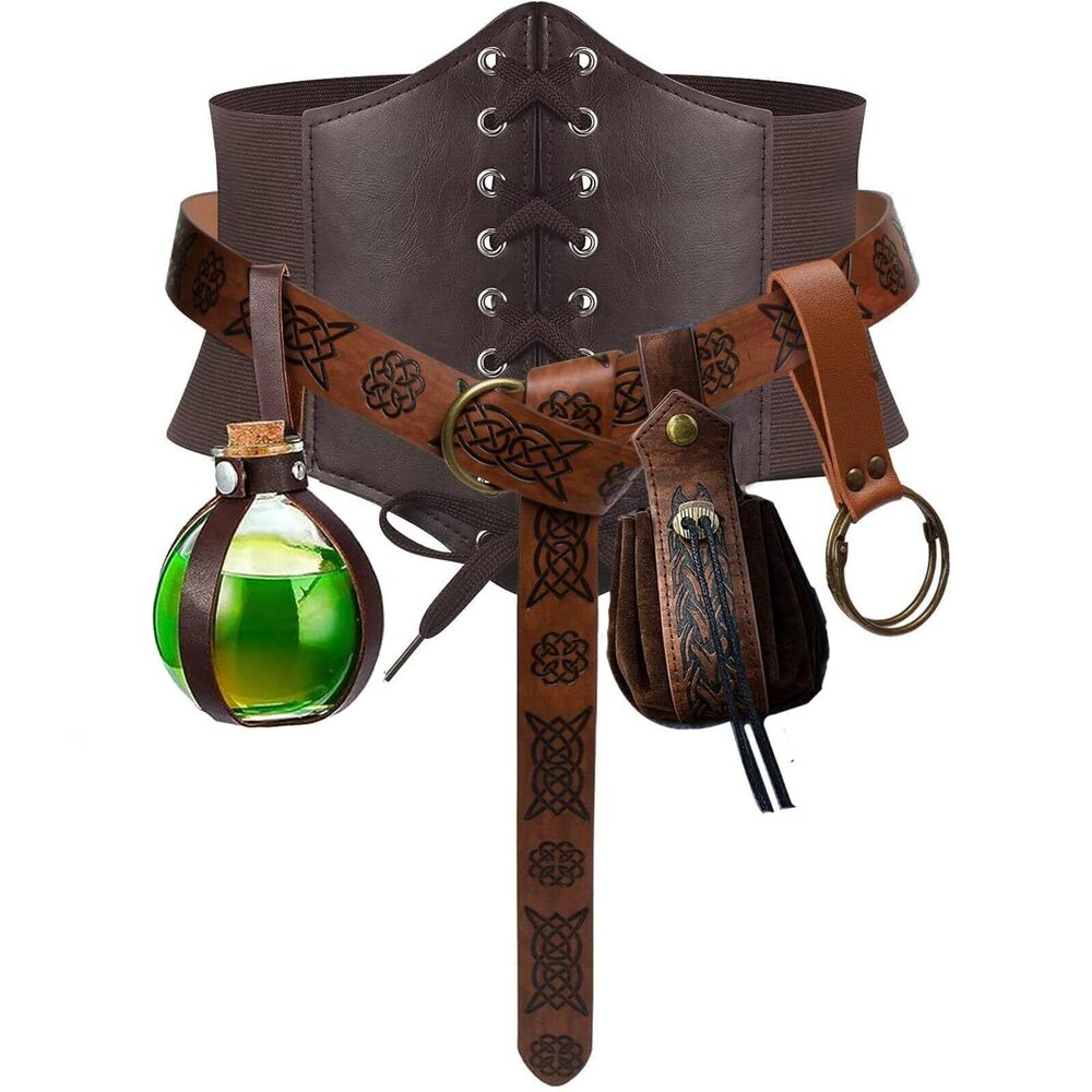 6438 5pcs Renaissance Costume Sets Corset Waistband Belt Pouch